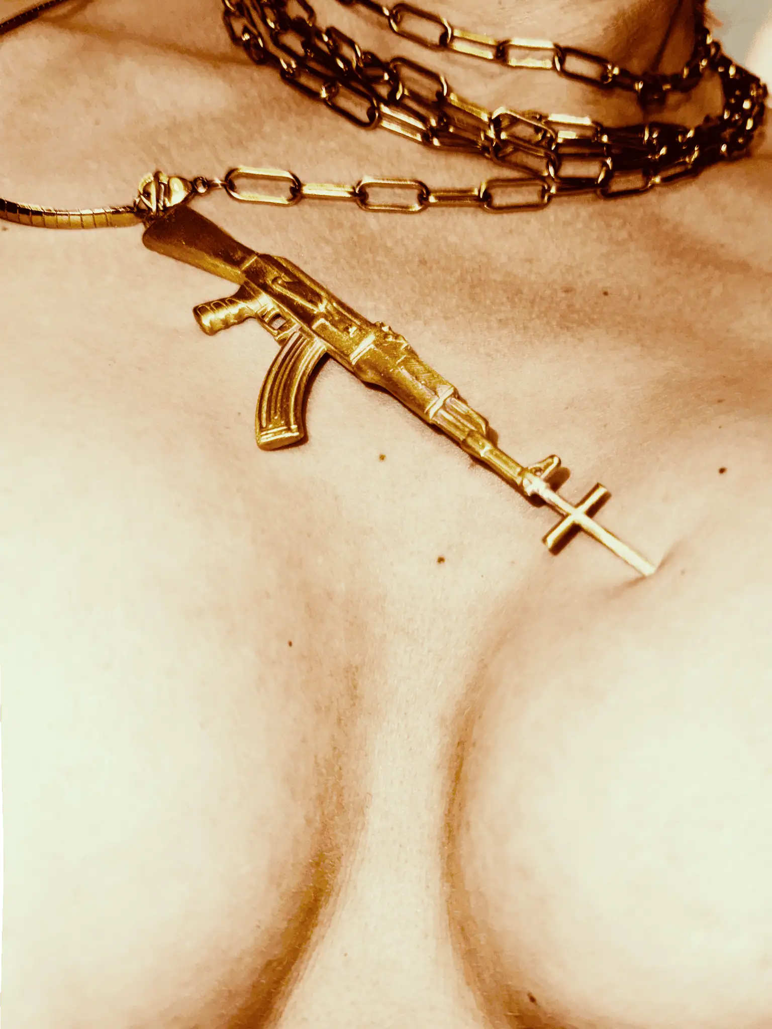 "AK 47 Holy Weapon" Necklace by Tamra